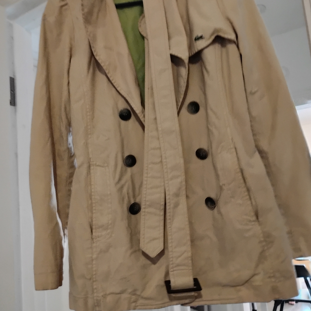 Lacoste womens Tan Trench Coat